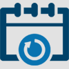Loop icon within a calendar icon