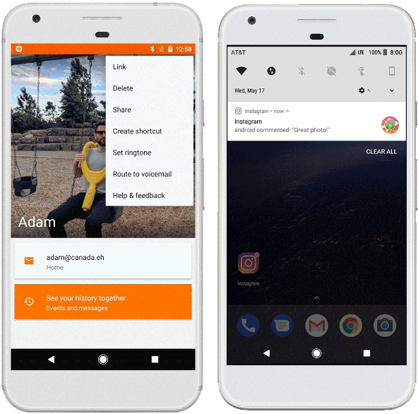 Pin a specific app shortcut in the launcher in Android Oreo. Image courtesy of Google.