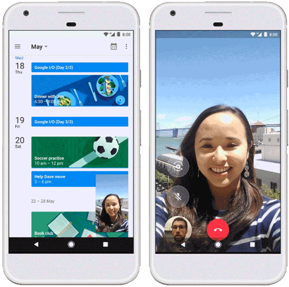 Picture-in-picture in Android Oreo. Image courtesy of Google.