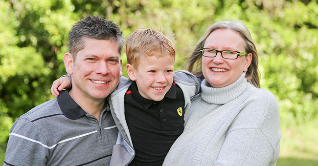 Nicky Chivers with her family in New Zealand