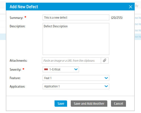 HP Agile Manager_Add New Defect